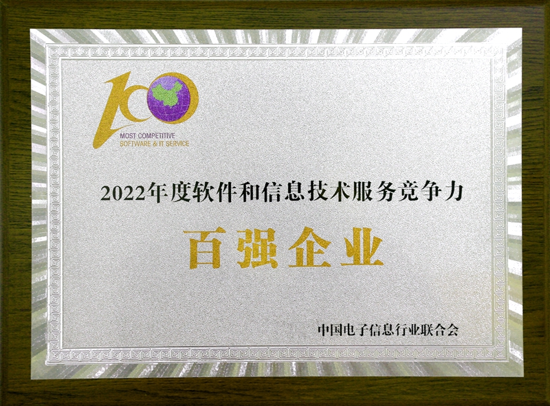 2022 年度軟件和信息技術服務競爭力百強企業